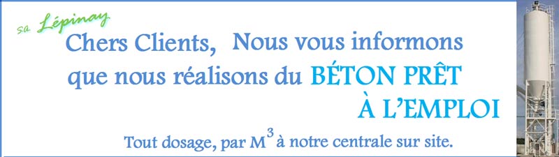 encart béton prêt à l'emploi au m3 51