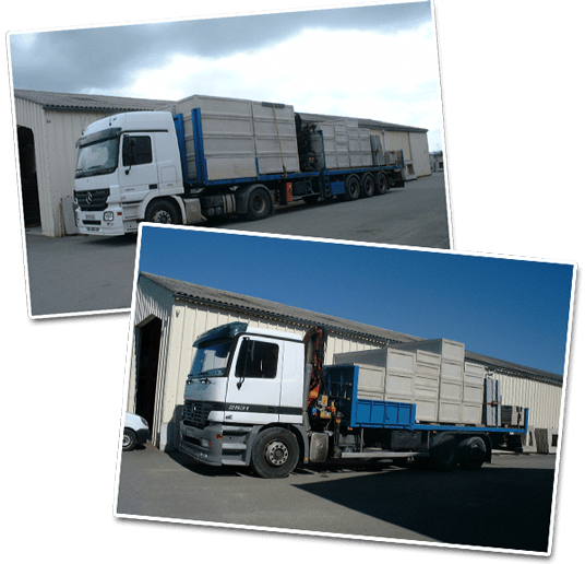 Livraison materiaux sepulture caveaux camions 22